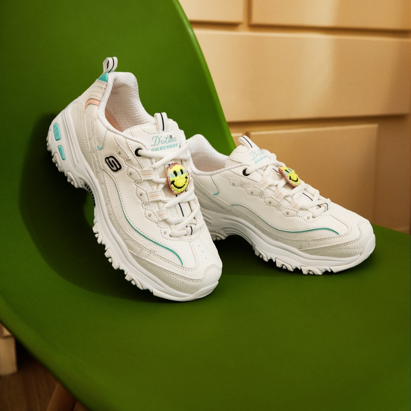 Skechers斯凯奇夏季新款女鞋子趣味植绒熊猫鞋运动鞋老爹鞋896140