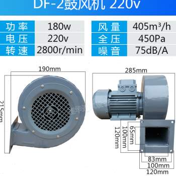 厂促DF离心风机220V多翼式引风机静音耐高温鼓风机小型工业风机品