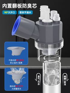 。厨房下水神器台盆水槽洗碗机净水器下水管道三通排水接头防返臭