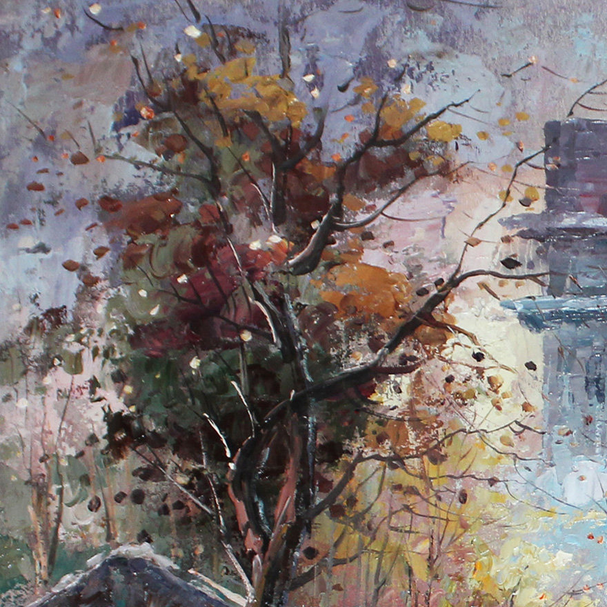 陈丽双《京城冬韵02》布面油画