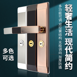 不锈钢防盗门锁具套装家用通用面板把手锁体木门钢门大门机械门锁