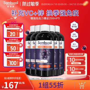 澳洲Sambucol善倍康黑接骨木莓成人抵御液补维生素VC锌250ml*5