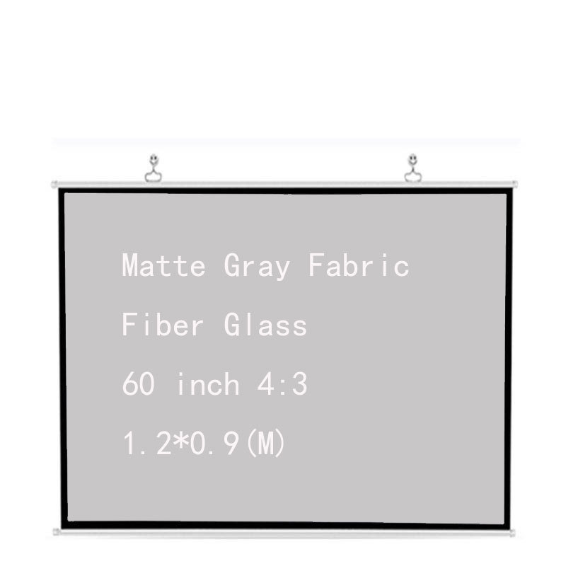 Thinyou 60 inch 4:3 Projector Screen Matte Gray Fabric Fiber