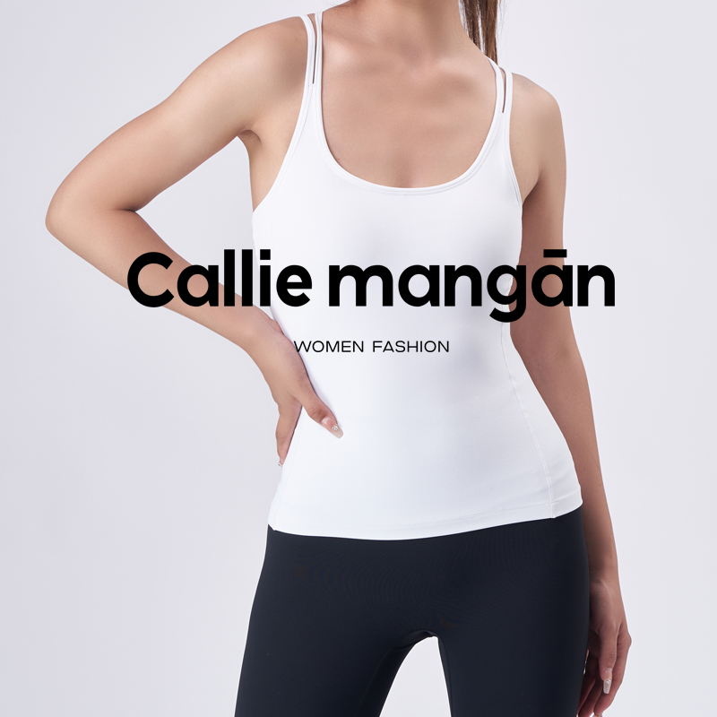 Callie mangan夏季女士健身瑜伽跑步速干美背紧身显瘦运动背心