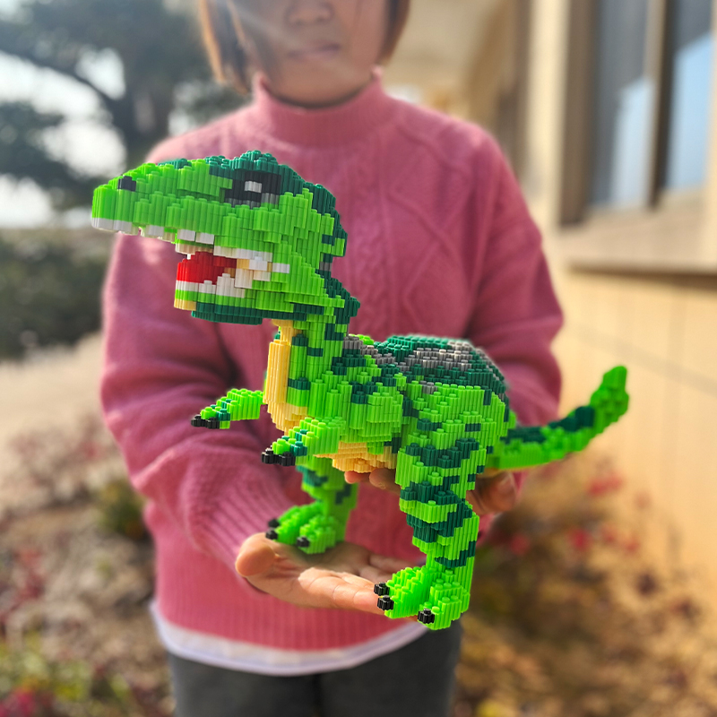 恐龙立体小颗粒积木女孩系列10岁以上拼装益智玩具3d立体拼图礼物