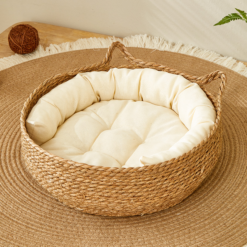 猫窝冬季保暖藤编猫抓板四季通用超级大幼猫专用垫子编织猫咪用品