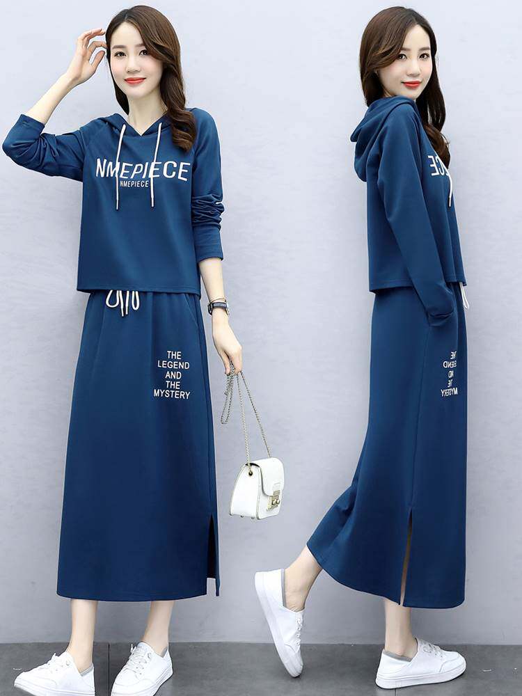 春装成套搭配减龄套装裙2023年春季女装时尚卫衣裙子两件套连衣裙