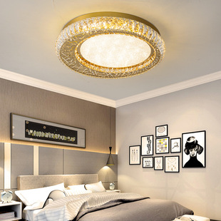 鸟巢水晶吸顶灯主卧室轻奢后现代大气创意圆形温馨房间设计感灯具