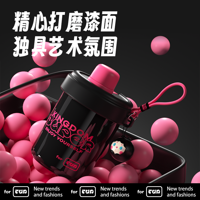 levieu保温杯女生高颜值咖啡杯陶瓷内胆2023新款便携随行吸管水杯