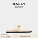 【618预先尊享】BALLY/巴利女士米白色皮革凉鞋凉拖6300082