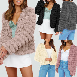 Faux fur coat for fashion women 冬爆款时尚女装仿皮草毛毛外套