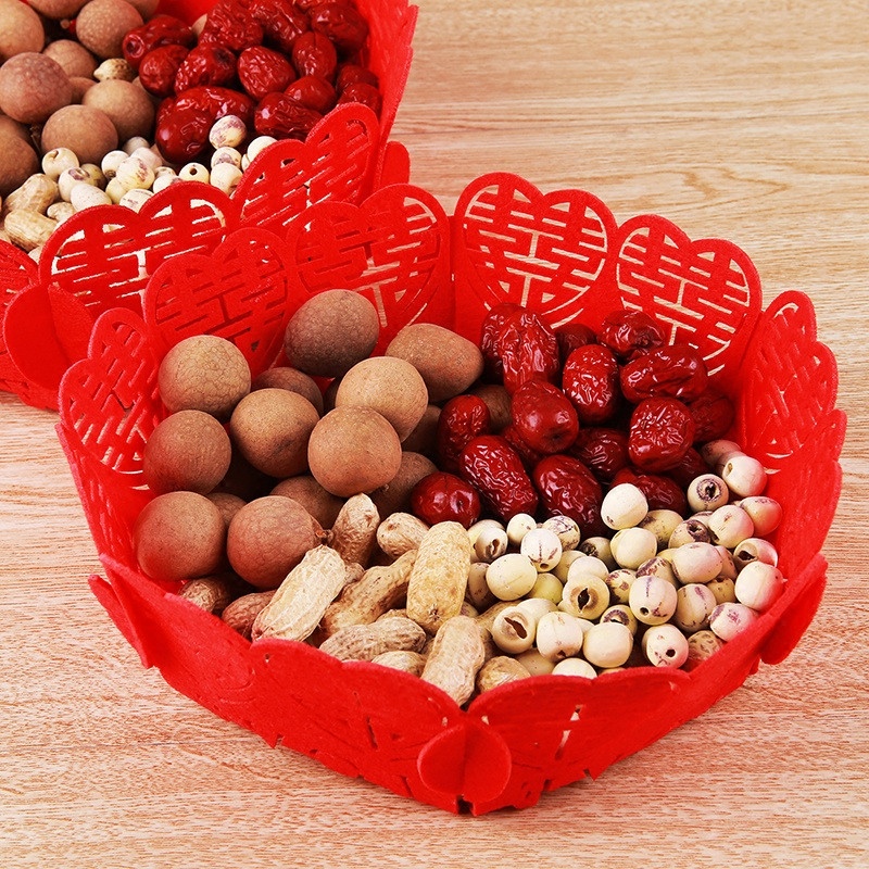 marry Supplies Takako Non-woven fabric Candy dish Chinese style Peach Hi word lace Dried fruit tray wedding propin the Festive supplies/Gift , Other Festival Gifts category - from Buy2taobao.com to provide professional Taobao agent buy service