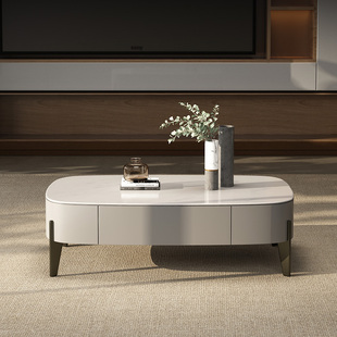 2024新款客厅家用微晶石茶几桌意式极简轻奢高级感小户型现代简约