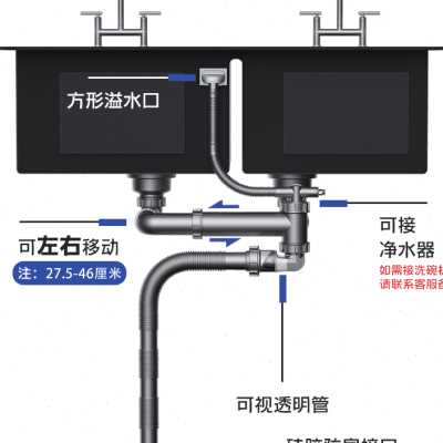 欧顺诺洗菜盆下水管防臭防虫单槽厨房排水管双槽洗碗池水槽下水器