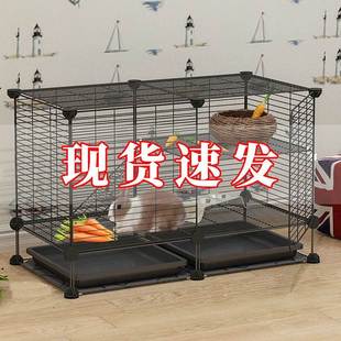 兔子笼子超大自由空间专用松鼠笼兔笼自动清粪室内荷兰猪笼养别墅