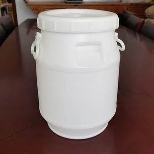 2023新品加厚塑料桶25公斤大口化工桶储水桶白色螺旋带盖圆桶粮食