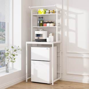 小冰箱置物架上方收纳架冰柜微波炉烤箱柜双层小型整理架厨房落地
