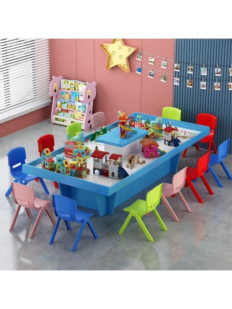儿童积木太空沙桌室外摆摊多功能游戏桌商场宝宝拼装益智玩具沙盘