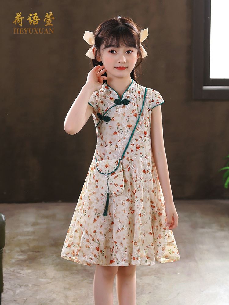 女童旗袍夏季薄款民国风连衣裙夏款儿童改良古风超仙裙子洋气夏装