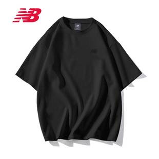 New Balance NB男士短袖t恤女白色夏季情侣运动休闲宽松黑t恤女装