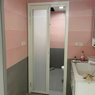 极窄厨房门厕所门洗手间卫生间实木pd门折叠门推拉一体门玻璃移门