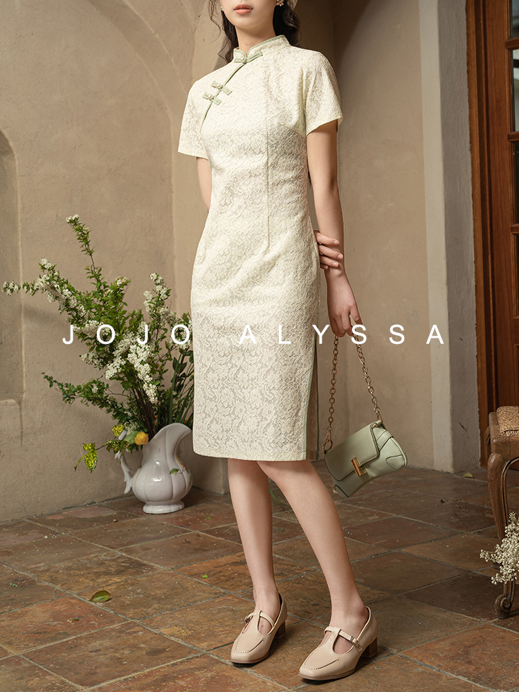 JOJOAlyssa 2023年夏季新款女小个子新中式国风连衣裙改良旗袍裙
