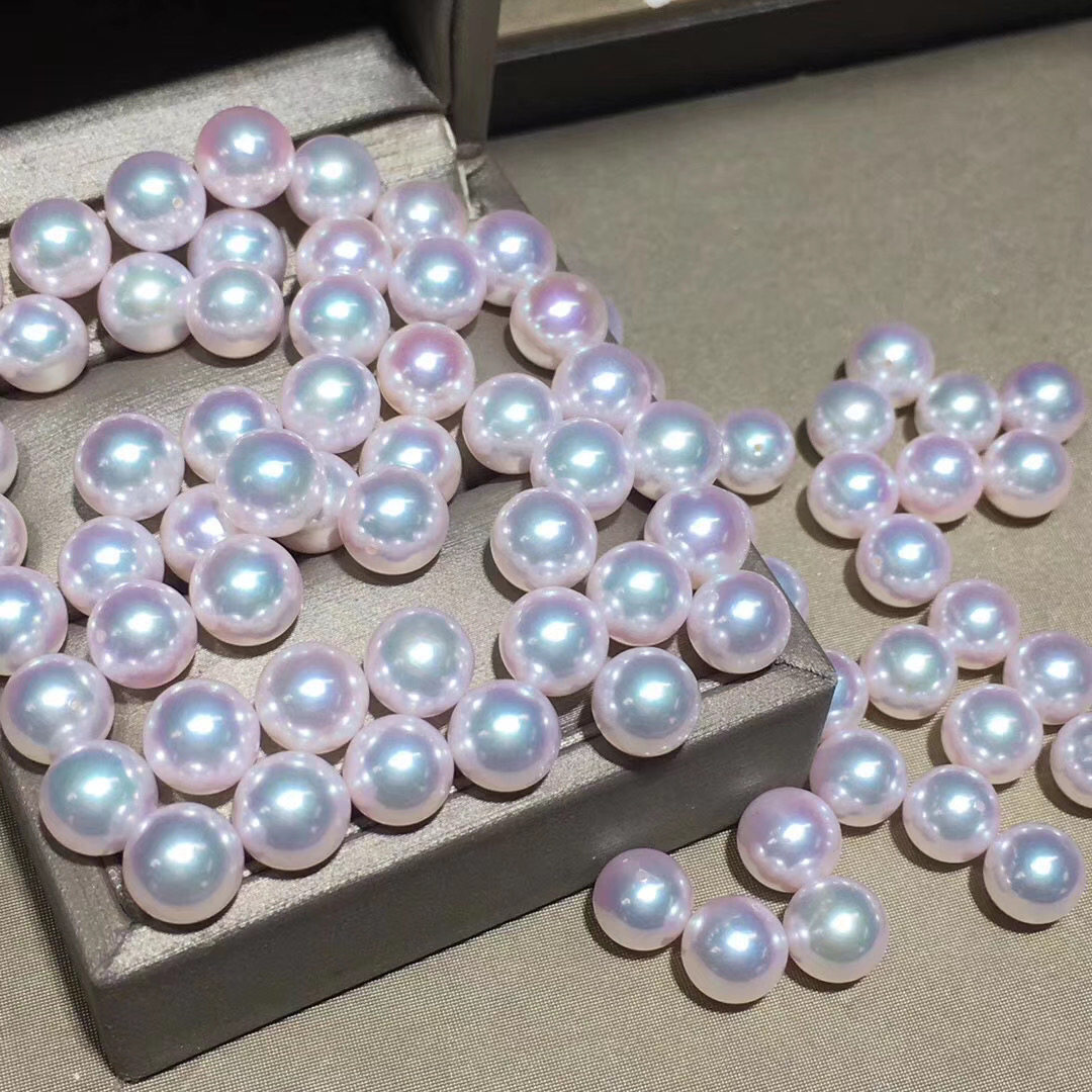 日本花珠akoya海水珍珠裸珠定制单颗散珠小珍珠正圆diy吊坠耳饰女