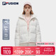 FILA FUSION斐乐潮牌女子羽绒服2023春时尚休闲连帽保暖外套