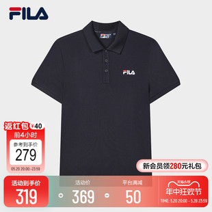 FILA 斐乐官方男子针织短袖POLO衫2024夏季新款时尚休闲基础上衣