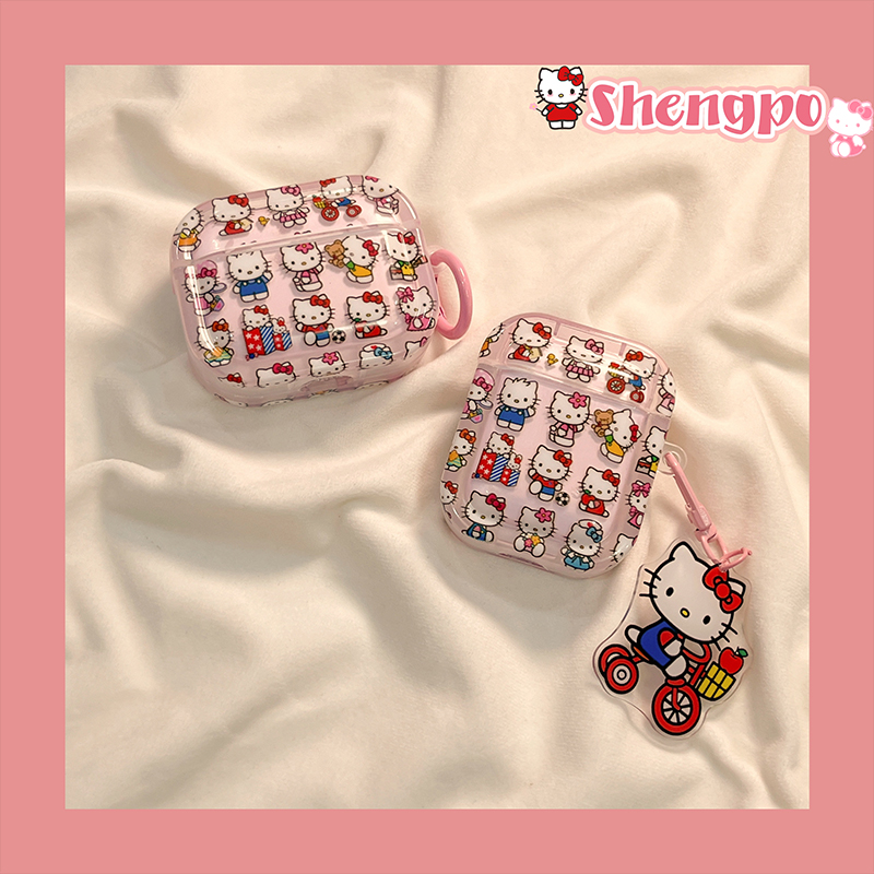 可爱hellokitty网红适用airpods pro2苹果无线蓝牙耳机壳airpods3新款透明airpods1/2代软硅胶防摔三代保护套