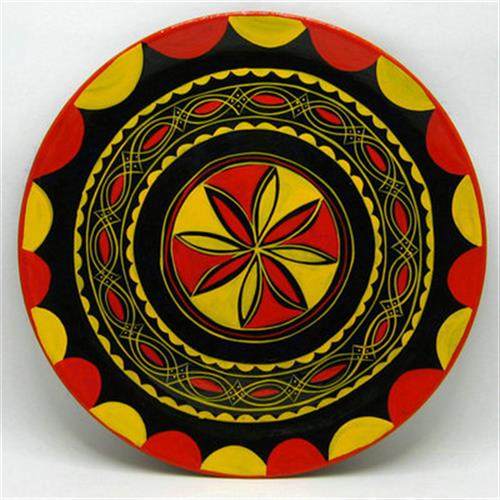 四川大凉山西昌彝族漆器木盘子民间彩绘手工艺品餐盘果盘餐具