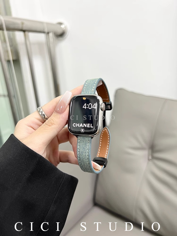 iwatchs9细款牛仔磁吸扣表带