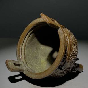 古董铜器饕餮纹三足鼎立铜香炉老物件旧货老铜器古玩真品收藏品