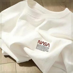 儿童纯棉短袖t恤2023夏季新款男女童百搭外穿宽松上衣潮流白色t恤