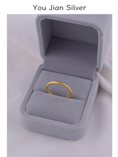 S925纯银素圈戒指女古法传承18K金指环素戒小众设计2023年新款潮