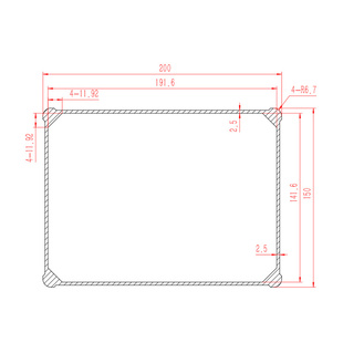 铝合金防壳体水户外铝型材电源盒子电子元件仪器仪表外壳200*150