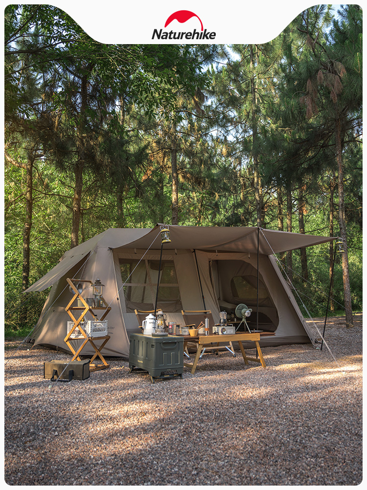 Naturehike挪客屋脊13自动帐篷户外露营野营装备过夜两室一厅帐