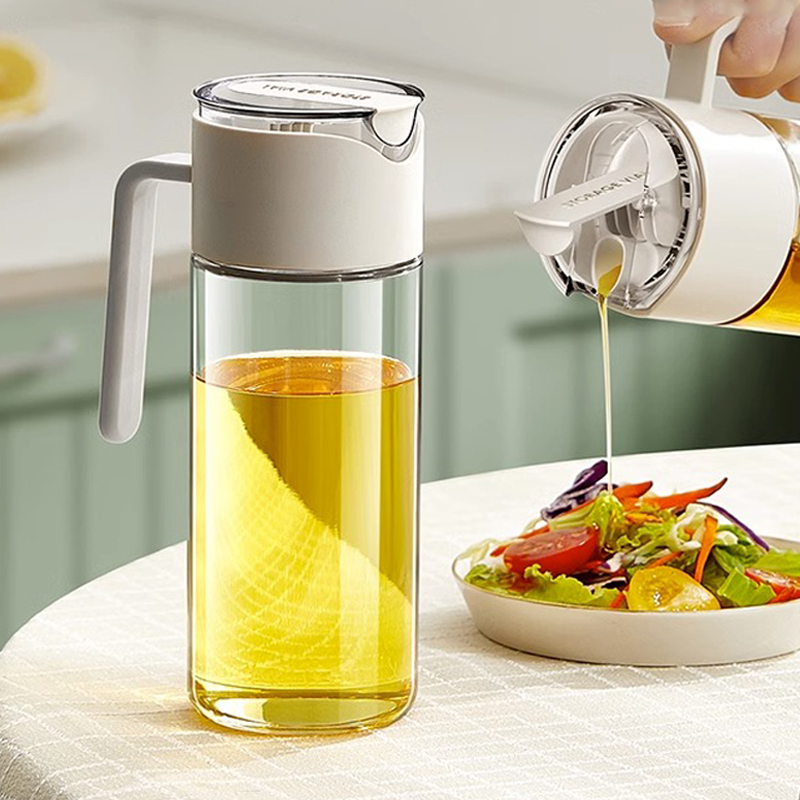 玻璃油壶自动开合大容量家用防漏油罐厨房酱油醋香油重力感应油瓶