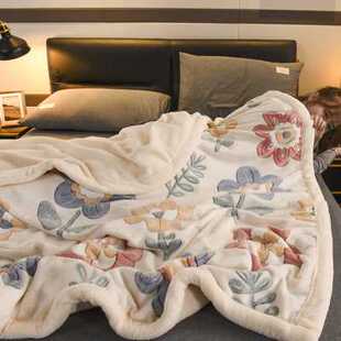 法兰绒婴儿毛毯儿童午睡毯子加厚冬季加绒床单被子羊羔绒沙发盖毯