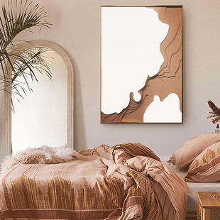 木雕手绘立体实物装置画抽象玄关装饰画高端样板间客厅背景墙挂画