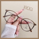 文艺妹透明冷茶色TR90超轻眼镜框女韩版近视镜圆脸小红书眼镜架潮