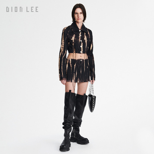 DION LEE V形系带扎染牛仔外套春秋款潮牌高级感夹克外套男女同款