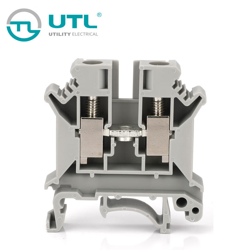新款UTL尤提乐JUT1-6轨道式螺钉接线端子排6平方2孔工业JUT1-6一