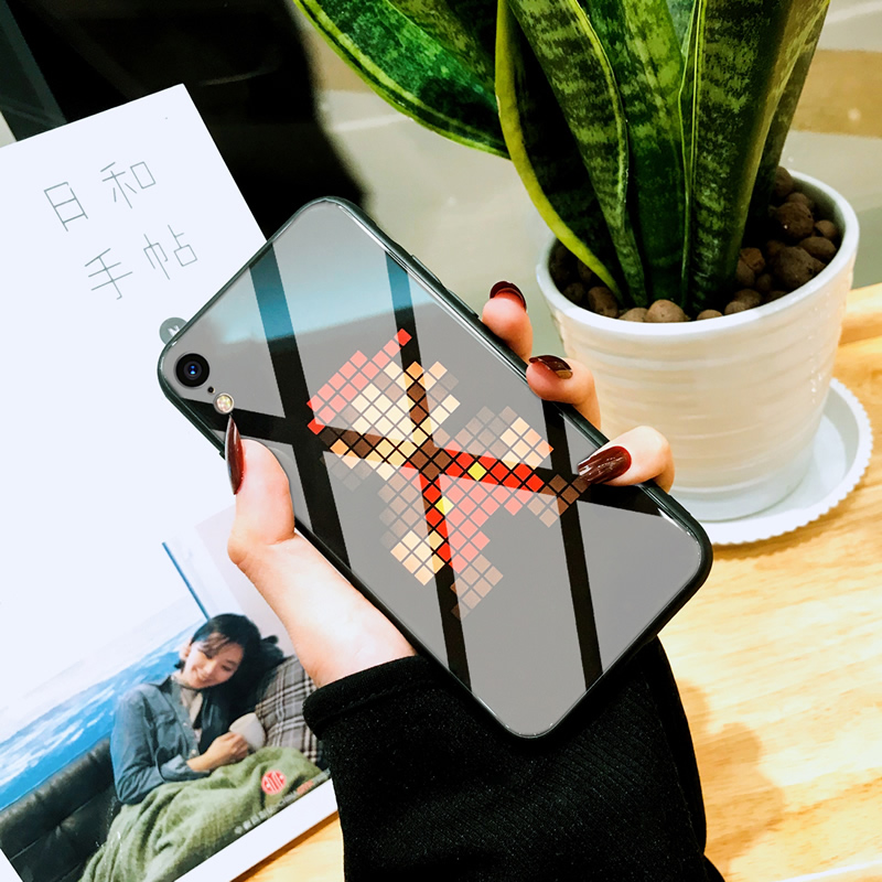 iphone xr手机壳玻璃镜面苹果xr手机壳iphonexr潮网红男潮牌个性