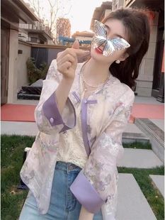 流行古风茶服女装新中式刺绣国风绣花薄款防晒衬衫夏季透气外套