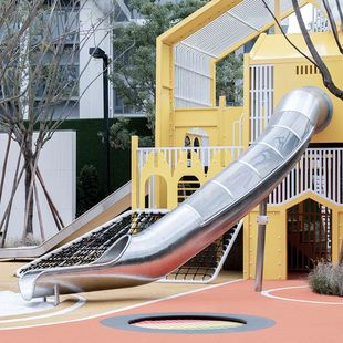新儿童户外游乐设备公园景区大型不锈钢滑梯小区无动力游乐设施促
