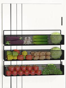 厨房置物架门后挂架果蔬收纳篮家用多功能壁挂式厨房用品收纳架子