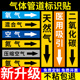 气体流向标识气体管道标识流向箭头贴纸介质标签氧气氩气工业管道提示牌氮气压缩空气管路方向指向指示牌标贴