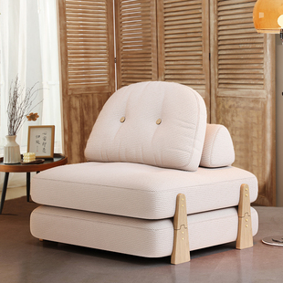 折叠沙发床两用可躺可睡小户型客厅实木豆腐块多功能懒人休闲沙发
