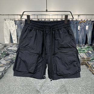 工装短裤美式夏季新款男高街多口袋短裤宽松纯色休闲五分裤子